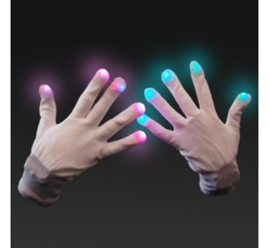 Paire de gants lumineux LED - Blanc