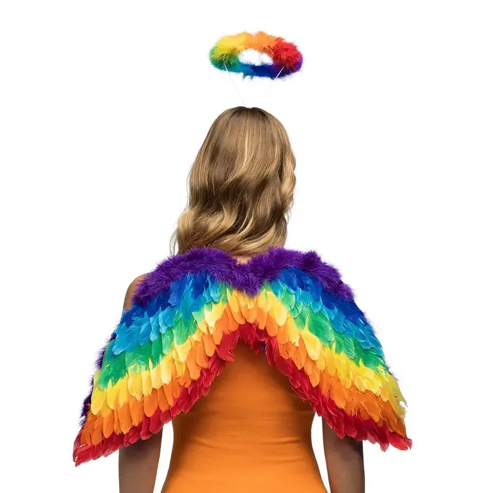 Boland Regenboog Engelenset – Diadeem Halo & Vleugels voor Pride, Carnaval of Festival