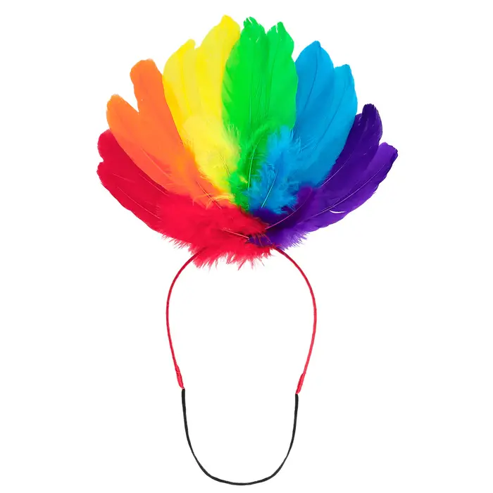 Boland Diadème Arc-en-Ciel à Plumes – Accessoire Festif pour la Pride, les Festivals ou les Fêtes à Thème