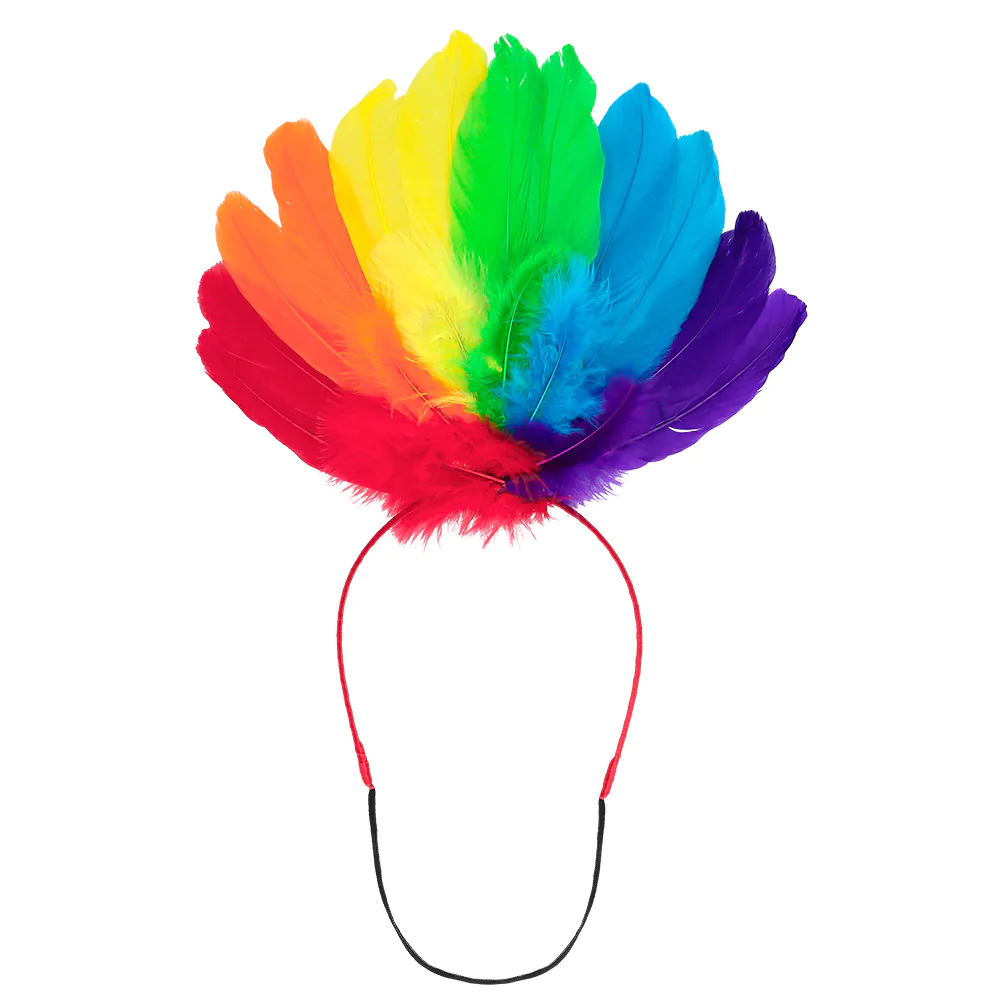 Boland Rainbow Feather Tiara – Fun Hair Accessory for Pride, Festivals or Rainbow Parties