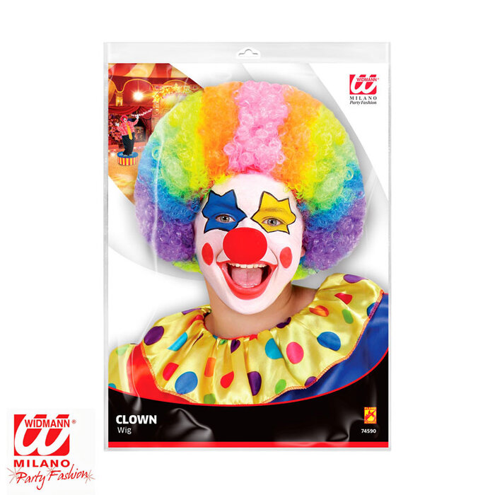Clown Kinderpruik Multikleur – Vrolijke Verkleedpruik voor Circus of Carnaval