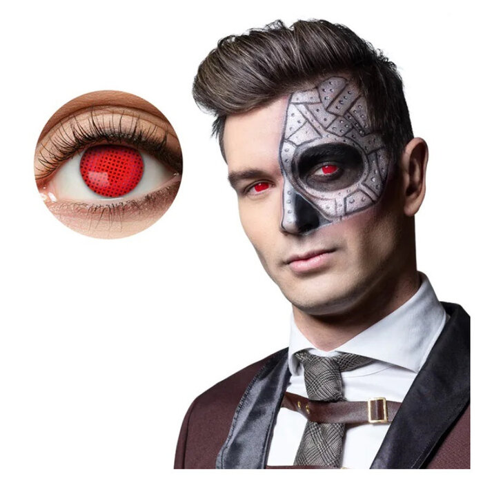 Zoelibat - Eyecatcher Blind Red Screen Contact Lenses – 1 Week – Cosplay & Halloween