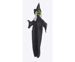 Partyline Zwevende Halloween Heks 120cm met Licht, Geluid & Beweging