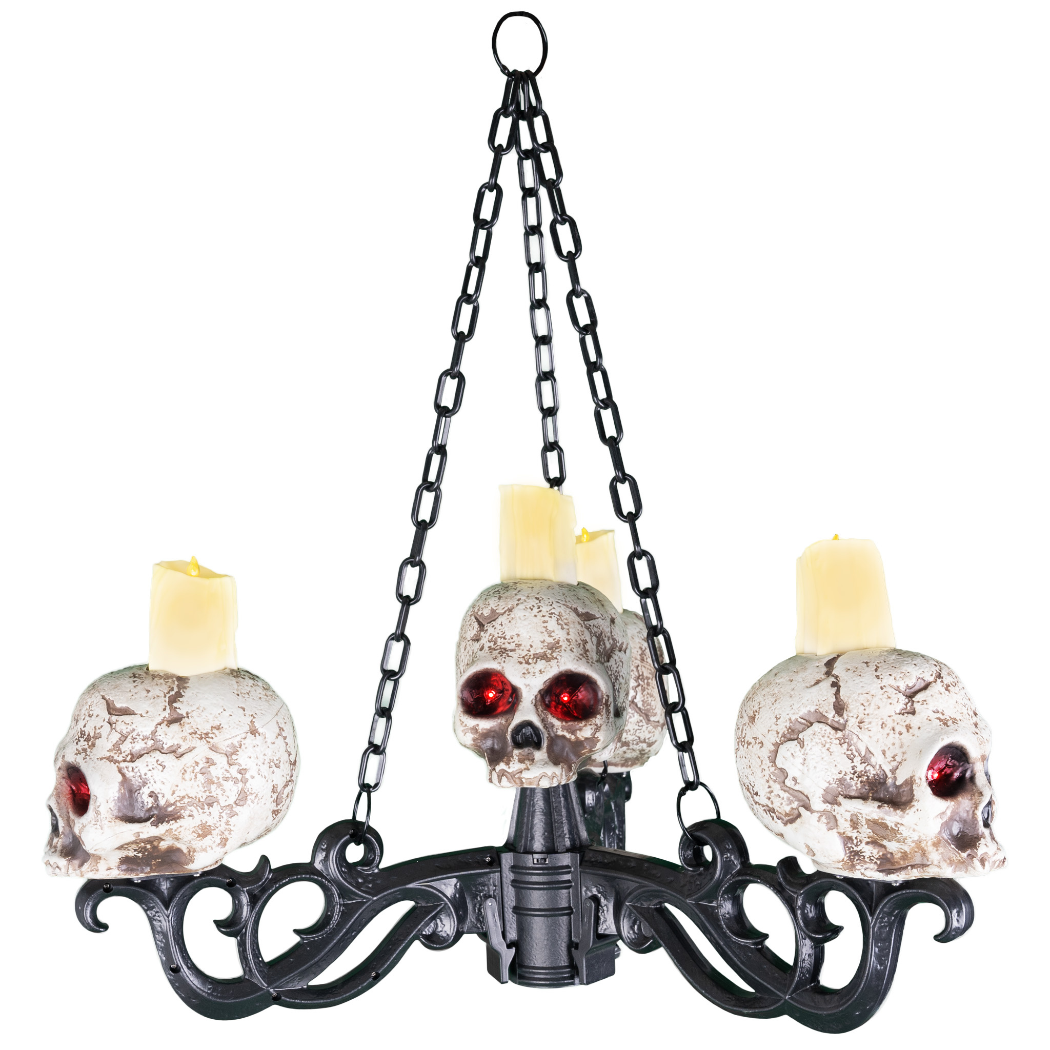 Funny Fashion Griezelige Schedel Kandelaar 3-in-1 met Lichtgevende Ogen – Verstelbaar – Halloween Luster of Wanddecoratie