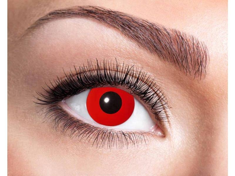 Eyecatcher Lentilles de Couleur Rouges UV – Sans Correction – Pour Démons, Sorcières et Cosplay Halloween