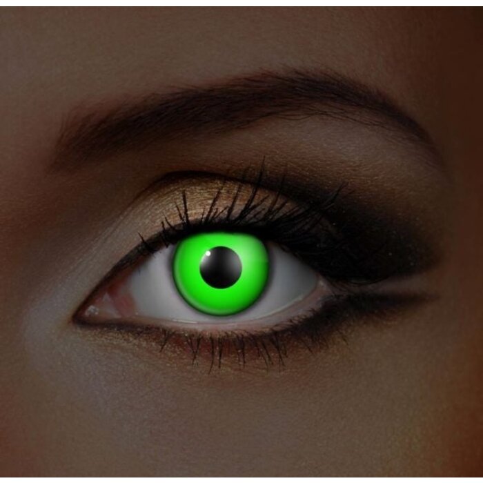 Zoelibat - Eyecatcher Lentilles de Couleur Vertes UV – Sans Correction – Pour Zombies, Sorcières et Cosplay Halloween