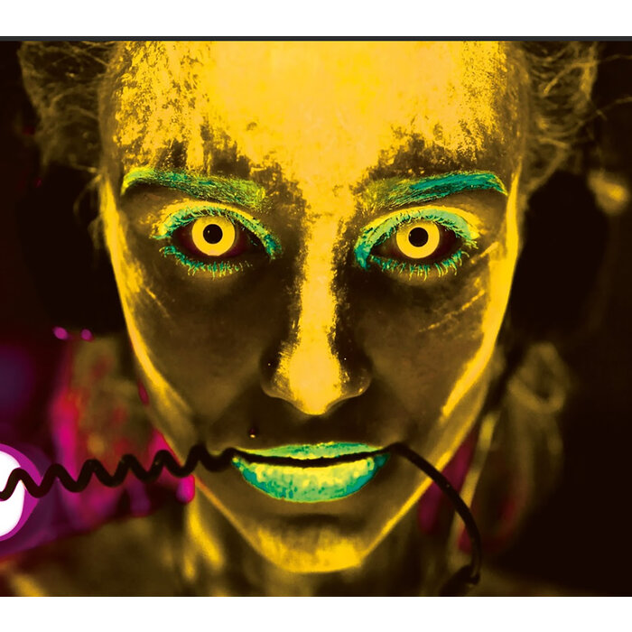 Zoelibat - Eyecatcher Lentilles de Couleur Jaunes UV – Sans Correction – Pour Sorcières, Démons et Cosplay Halloween