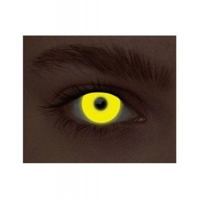 Zoelibat - Eyecatcher UV Gele Kleurlenzen – Weeklenzen Zonder Sterkte – Voor Heksen, Demonen & Horror Cosplay – Halloween Special