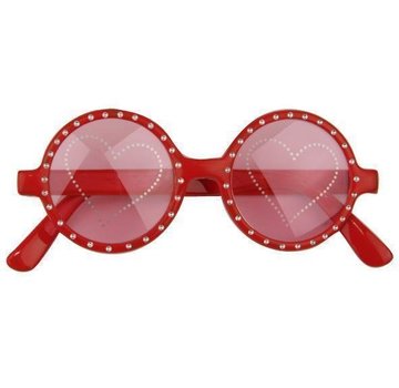 Partyline Lunettes coeurs rouges | Lunettes de fête de carnaval