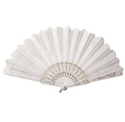 Partyline Fan White | Spanish Range | Fan in white with silver