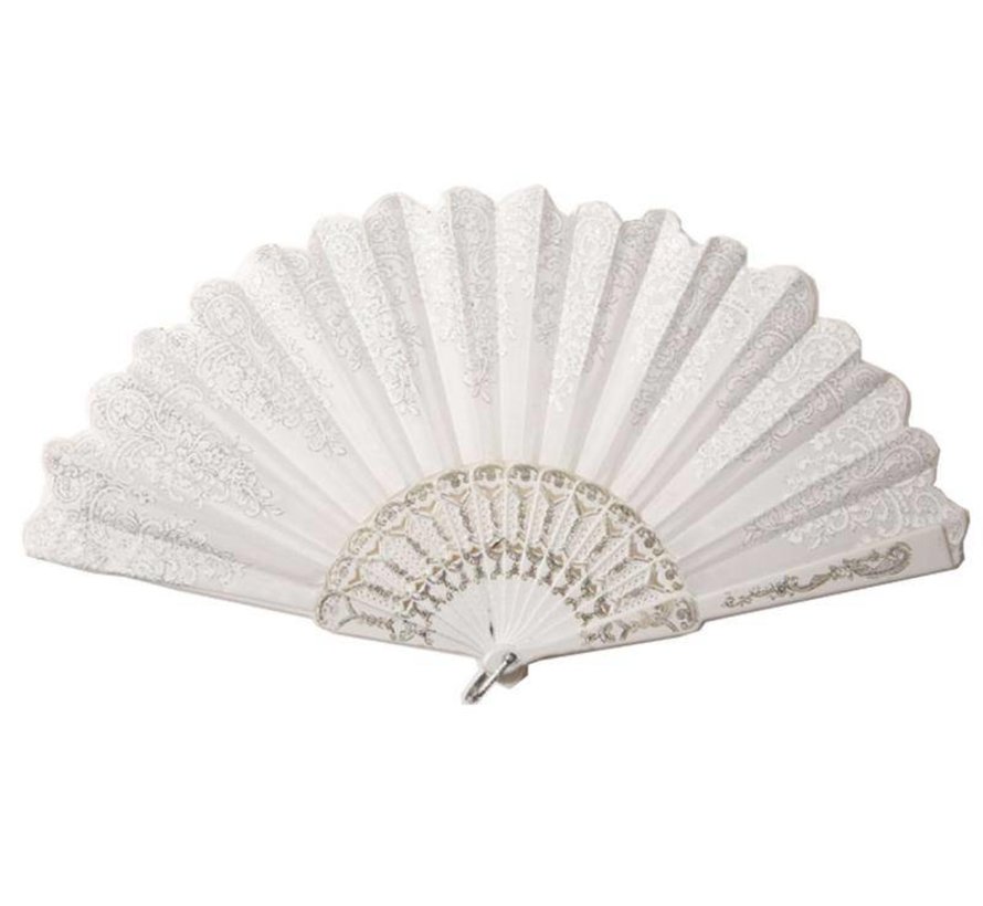 Fan White | Spanish Range | Fan in white with silver