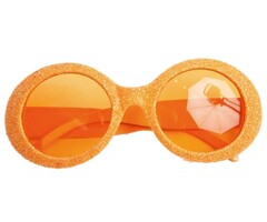 Partyline Disco Glasses Glitter Neon Orange
