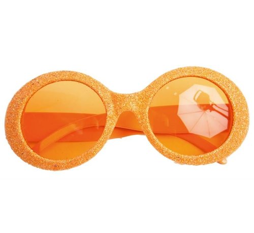 Partyline Disco Glasses Glitter Neon Orange