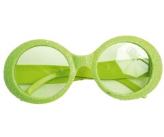 Partyline Disco Glasses Glitter Neon Green