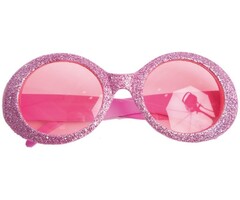 Partyline Disco Glasses Glitter Neon Pink