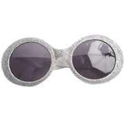 Partyline Disco Glasses Glitter Neon Silver