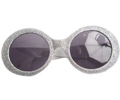 Partyline Lunettes Disco Brillant Neon Argent