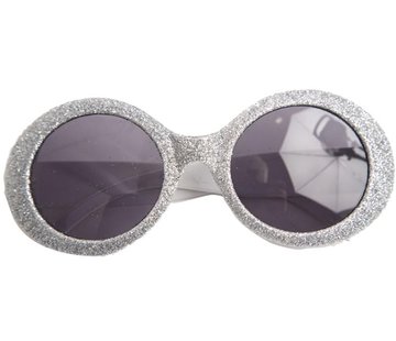 Partyline Disco Glasses Glitter Neon Silver