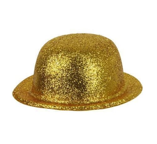 Partyline Chapeau Melon Plastique Brillant Or