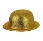 Bowler Hat Plastic Glitter Gold