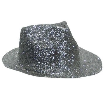 Partyline Borsalino Hat Plastic Glitter Silver