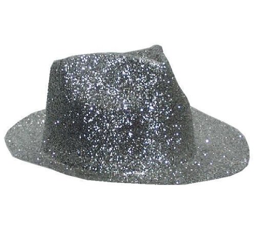 Partyline Chapeau Borsalino Plastique Brillant Argent