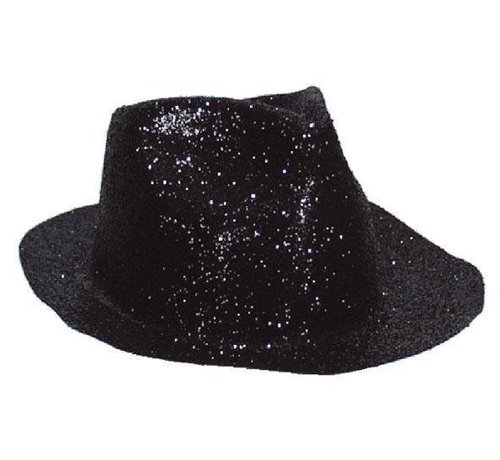 Partyline Chapeau Borsalino Plastique Brillant Noir