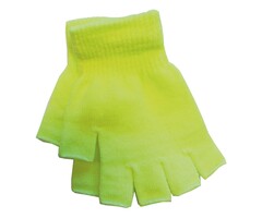 Partyline Fluorescent Yellow Fingerless Gloves