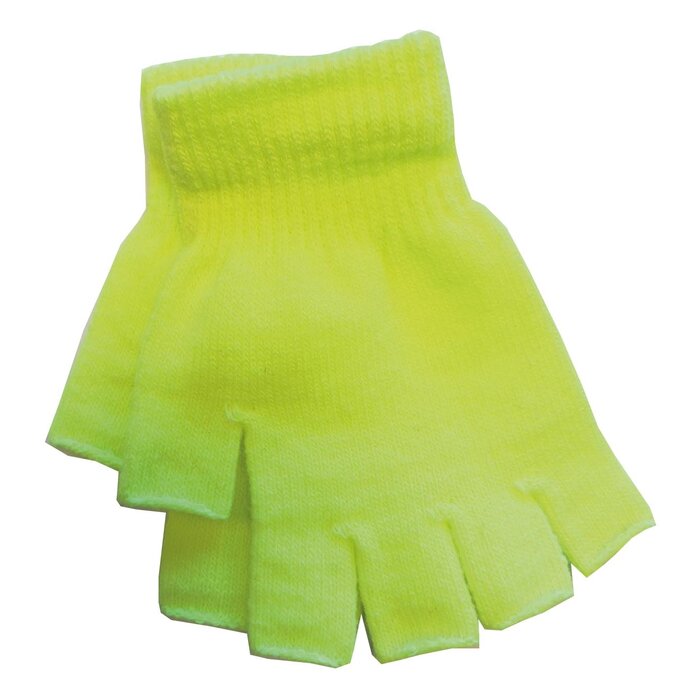 Partyline Gants Fluorescents Jaunes Sans Doigts – Adultes – Carnaval & Fêtes à Thème