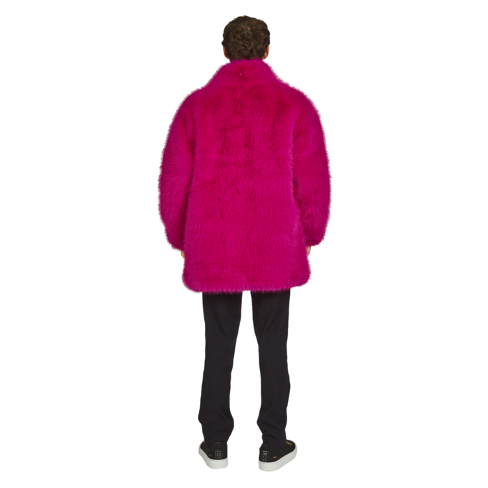 Partyline Manteau de fourrure rose de carnaval pour homme - Gilet de carnaval rose