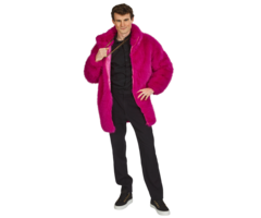 Partyline Manteau en fourrure rose de carnaval pour homme