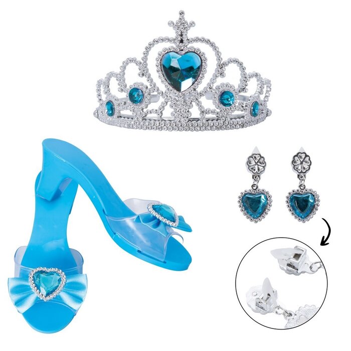 Ptit Clown Princess Accessories Box – Prinsessenset 3 Kleuren | Schoenen, Tiara’s & Oorbellen