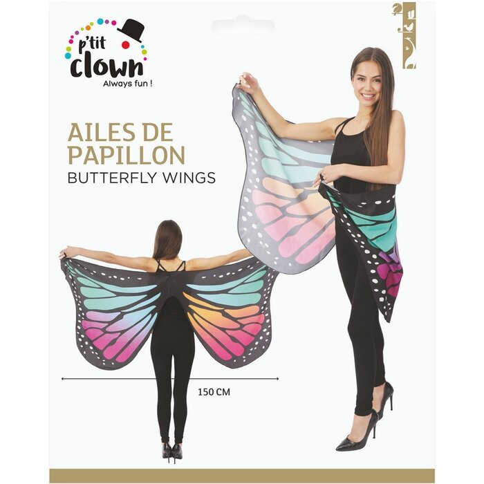 Ptit Clown Butterfly Wings Multicolour 150×70 cm – Women’s Costume Accessory