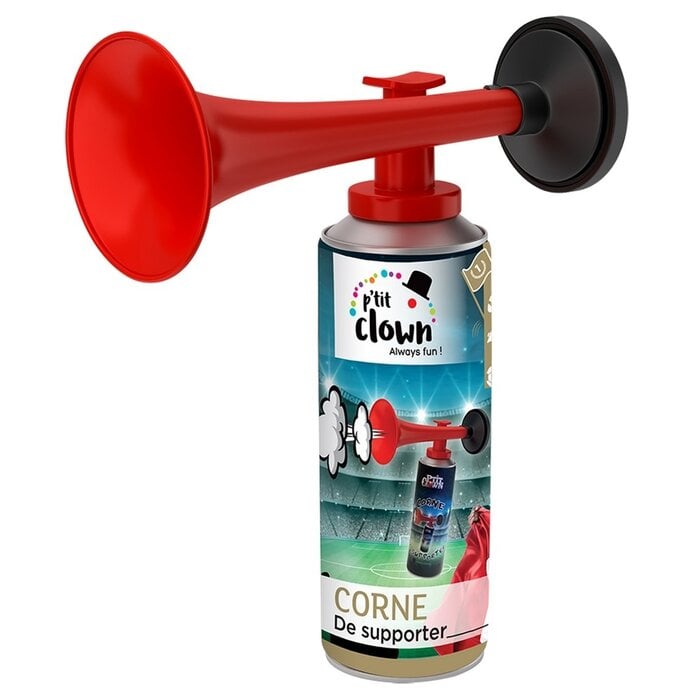 Ptit Clown Supporter hoorn met gas bus - Toeter met vulling  100 ml - 100% brandveilig