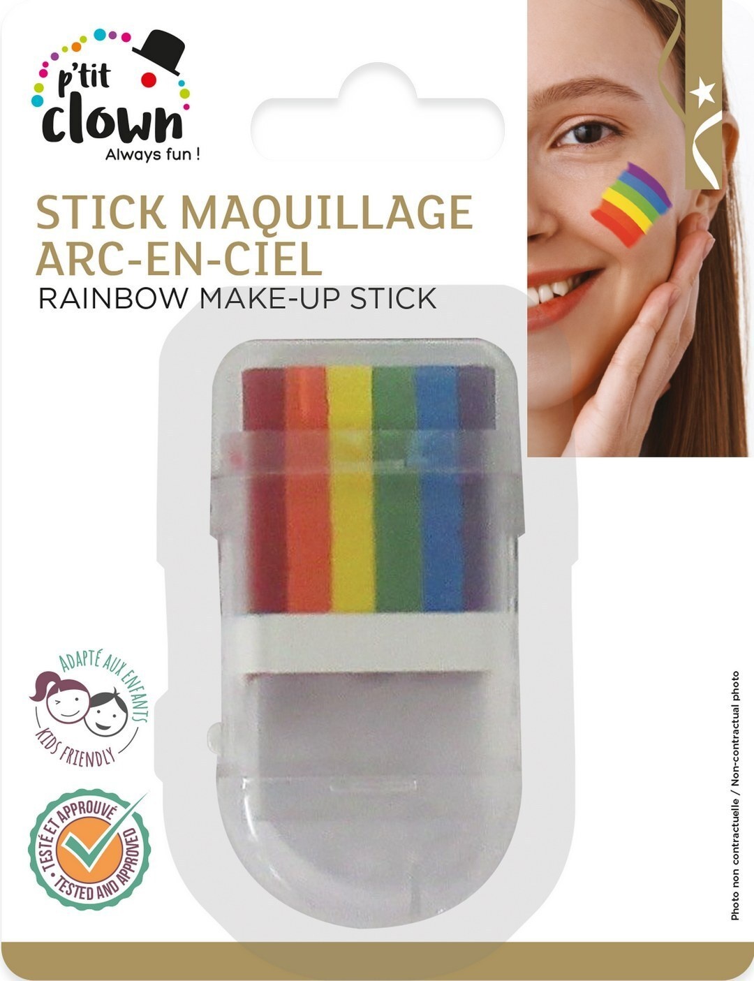 Ptit Clown Make‑up Stick – Regenboog – 6 g