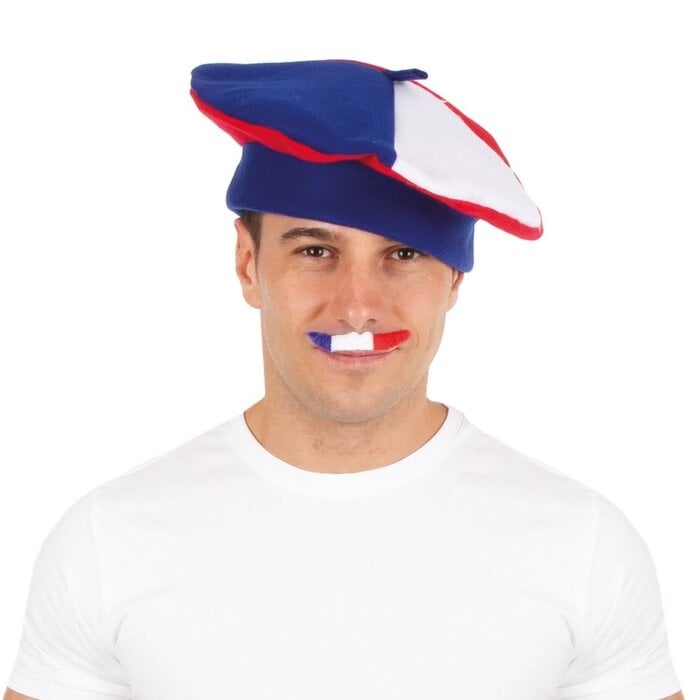 Ptit Clown Baret Blauw/Wit/Rood – Mode & Verkleedaccessoire