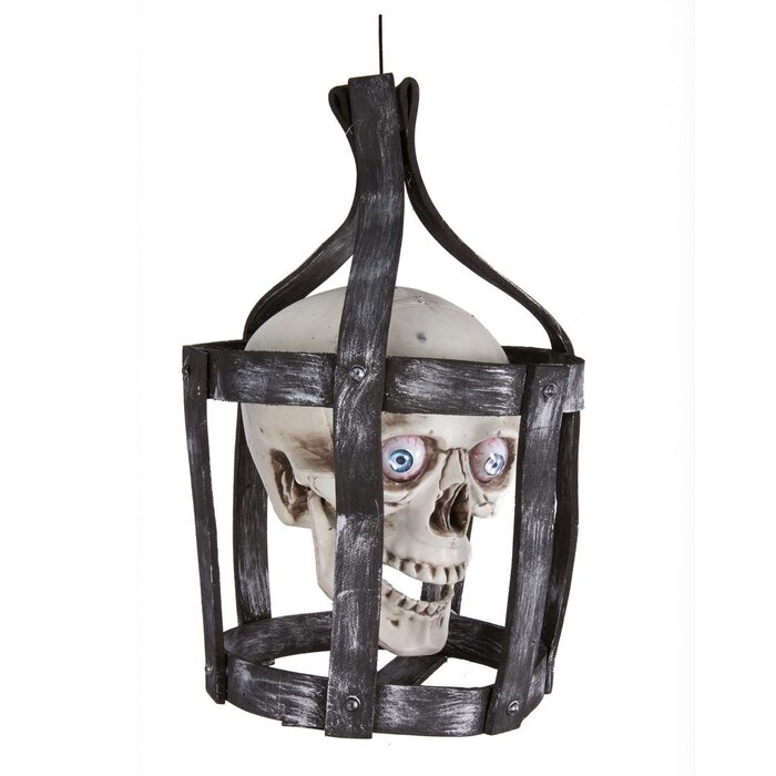 Ptit Clown Skull in Cage – Animated with Sound and Light – 44 cm