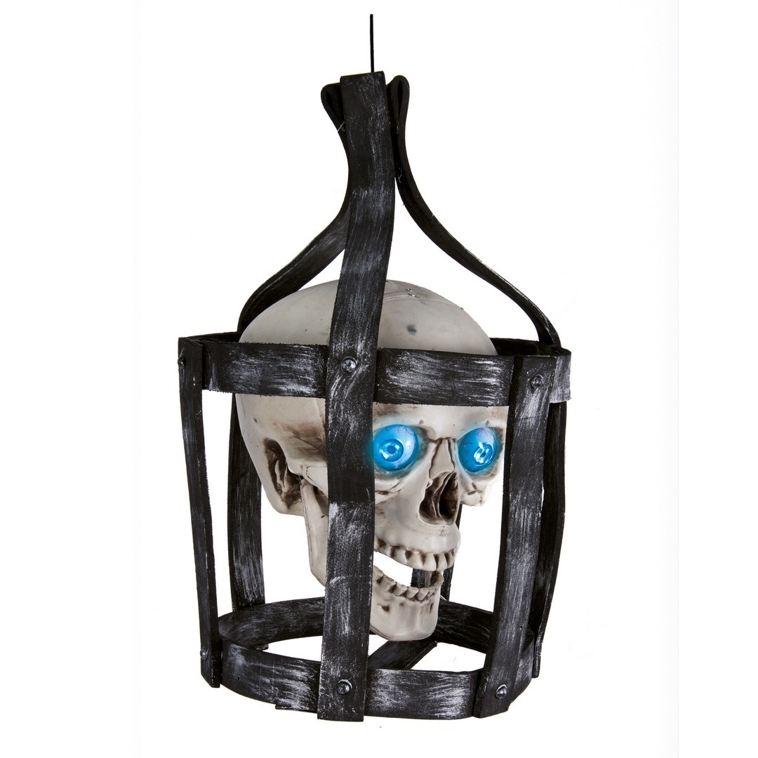 Ptit Clown Schedel in Kooi – Geanimeerd met Geluid en Licht – 44 cm