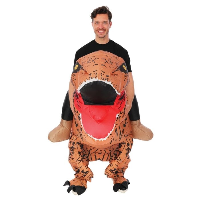 Ptit Clown Opblaasbaar Dino Sit‑On Kostuum – Volwassenen – One Size