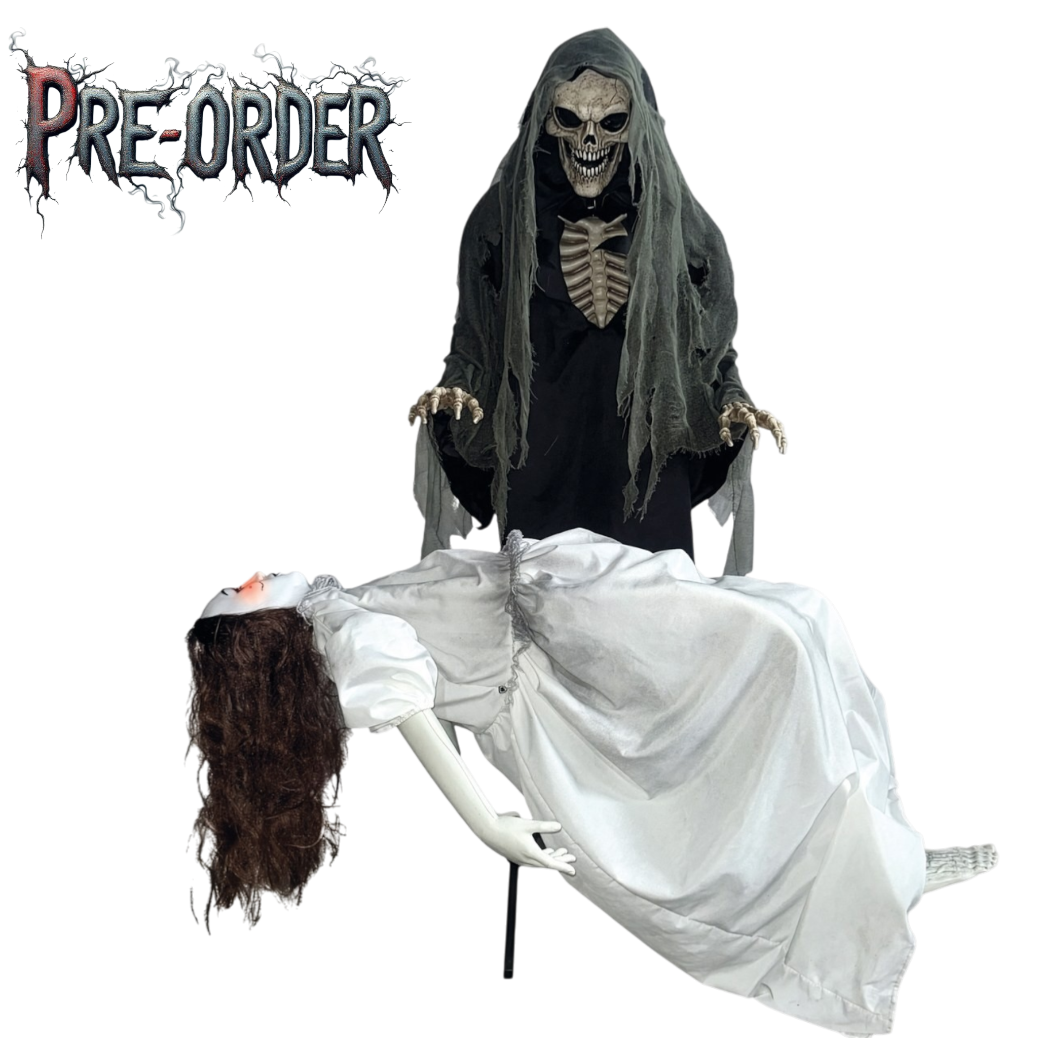 Ptit Clown Grim Reaper and Levitating Girl – Animated with Sound & Light – 170 cm