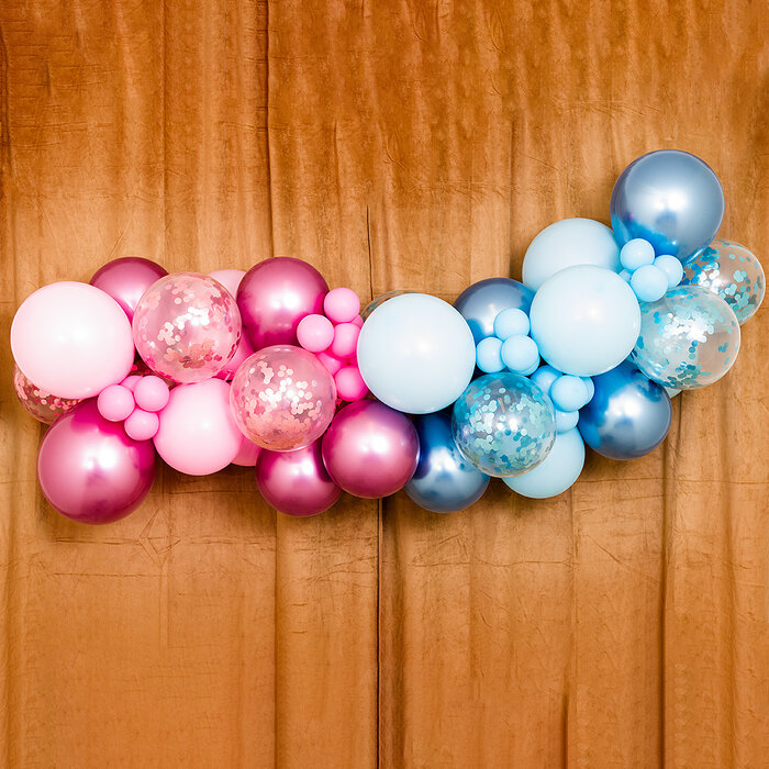 Balloonking Kit Arche de Ballons – Gender Reveal Party – Set de Décoration Complet 61 ballons