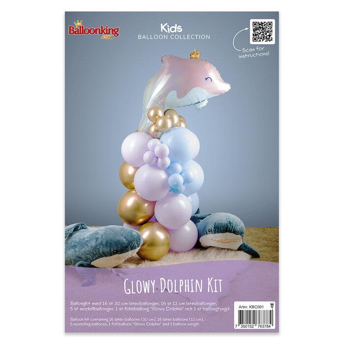 Balloonking Kids Ballonnenset – Glowy Dolphin Kit – Complete Feestdecoratie