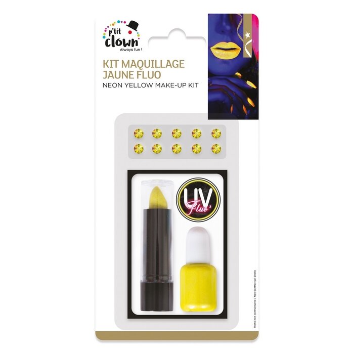 Ptit Clown Make‑up Kit – Neon Geel– UV‑Reactief