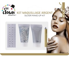 Ptit Clown Make‑up Kit – Silver – Glitter & Gems