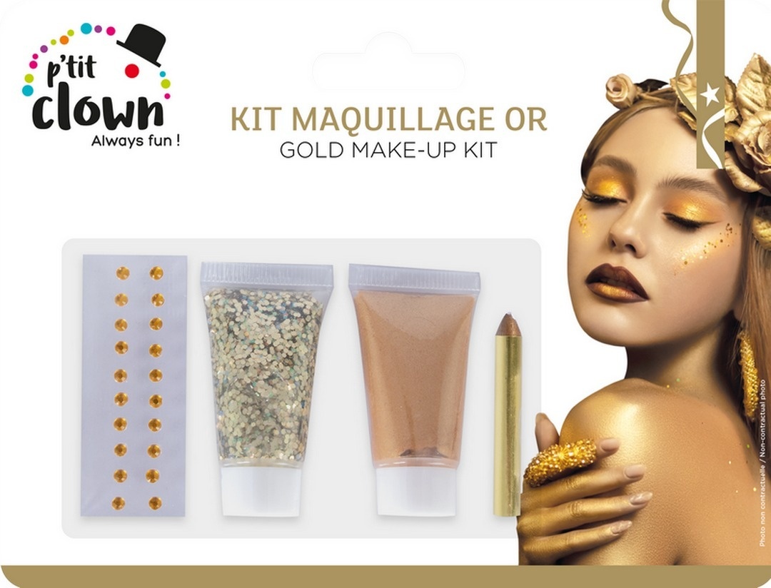 Ptit Clown Make‑up Kit Goud – Glitter & Gems – Festival Make‑Up