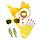 Neon Yellow Women’s Accessory Set – Glasses, Headband, Earrings, Necklace & Gloves – Festival