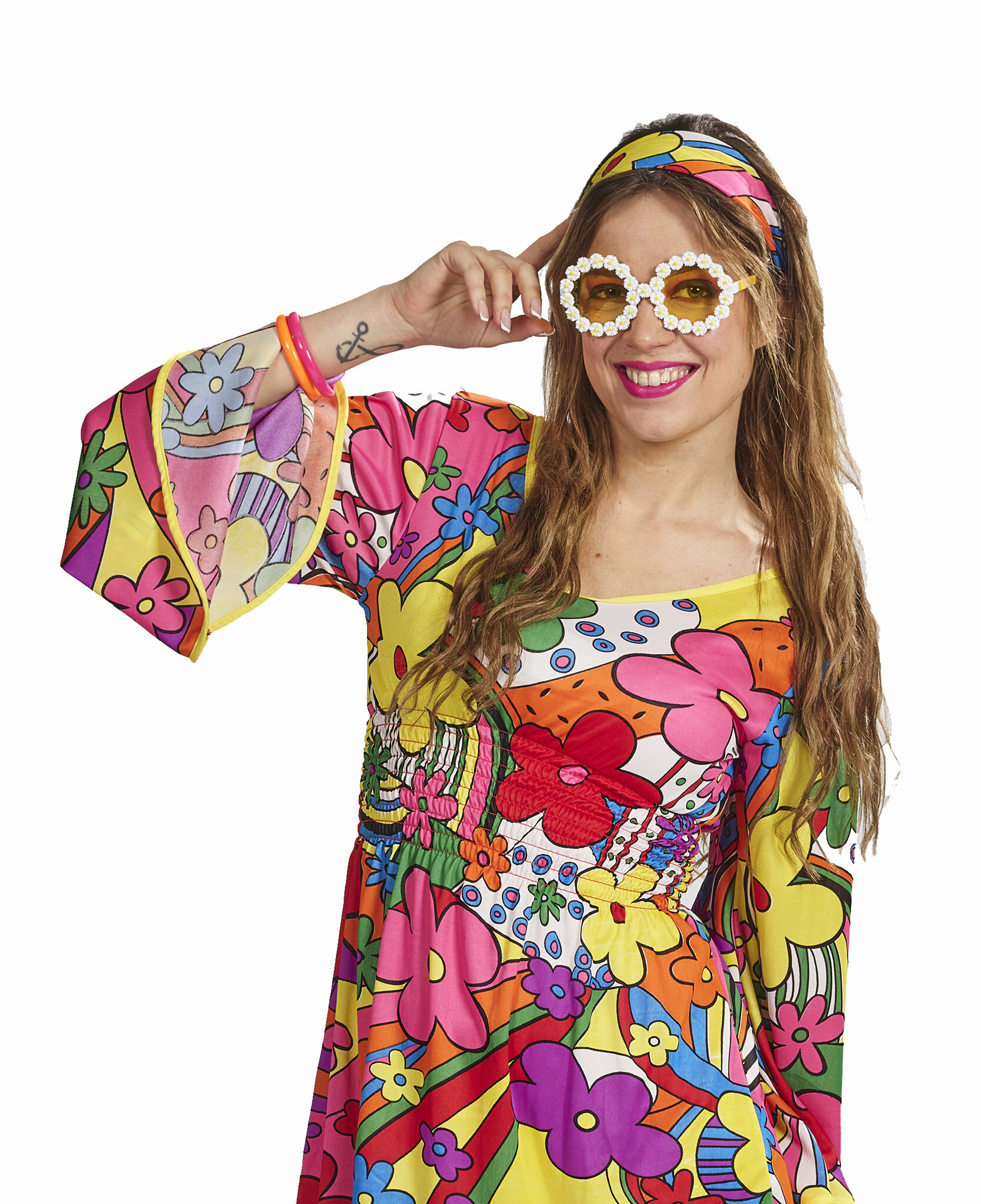 Partyline Hippie Flower Glasses – Round Frame – Festival & Costume Party