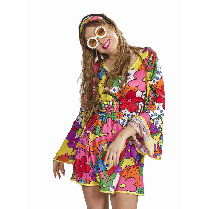 Partyline Hippie Flower Glasses – Round Frame – Festival & Costume Party