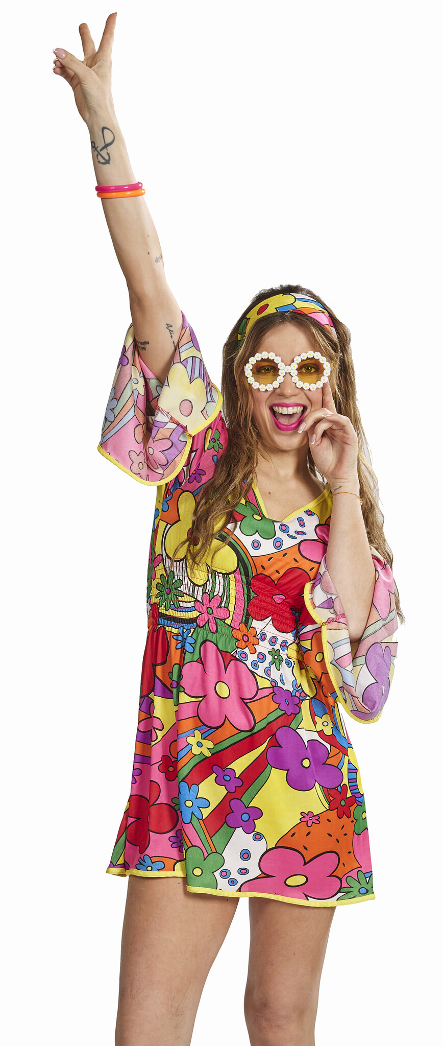 Partyline Hippie Flower Glasses – Round Frame – Festival & Costume Party