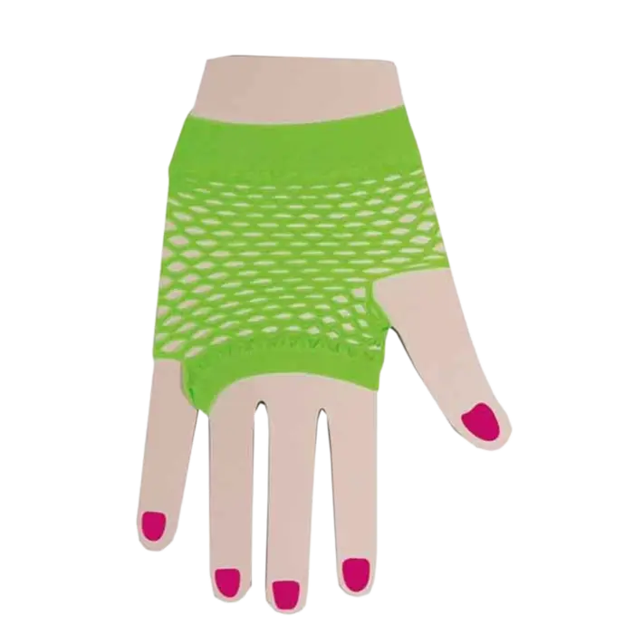 Partyline Neon Fishnet Short Gloves – Festival & Costume Party